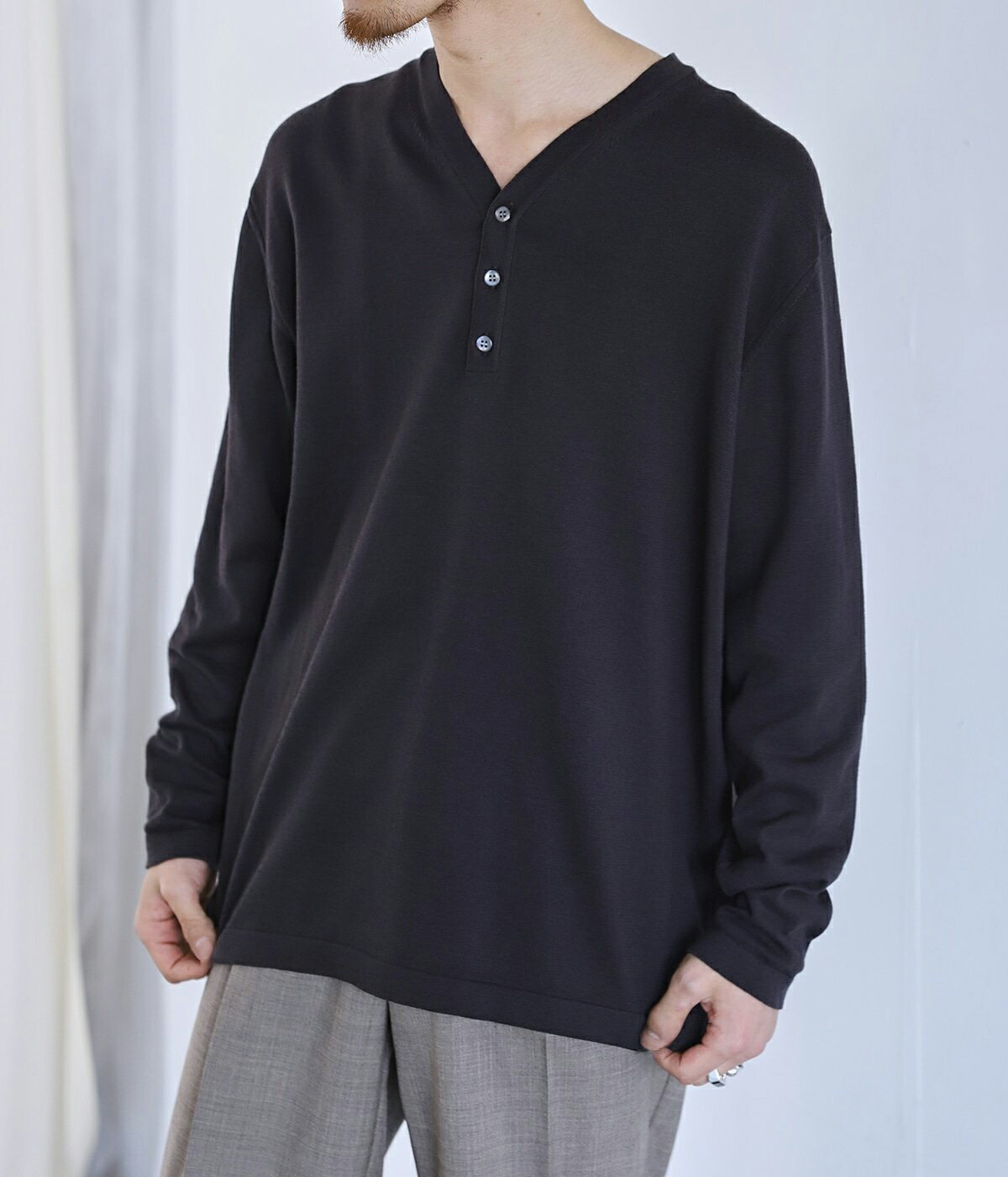 PORT BY ARK（ポートバイアーク）Henley Neck Knit PORT BY ARK PORT BY ARK / ポートバイアーク ： Henley Neck Knit