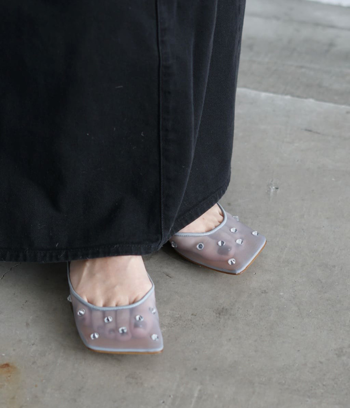 PIPPICHIC 黒 LINDA diamond 36パンプス　新品 セール】 PIPPICHIC LINDA DIAMOND フラットシューズ （フラット