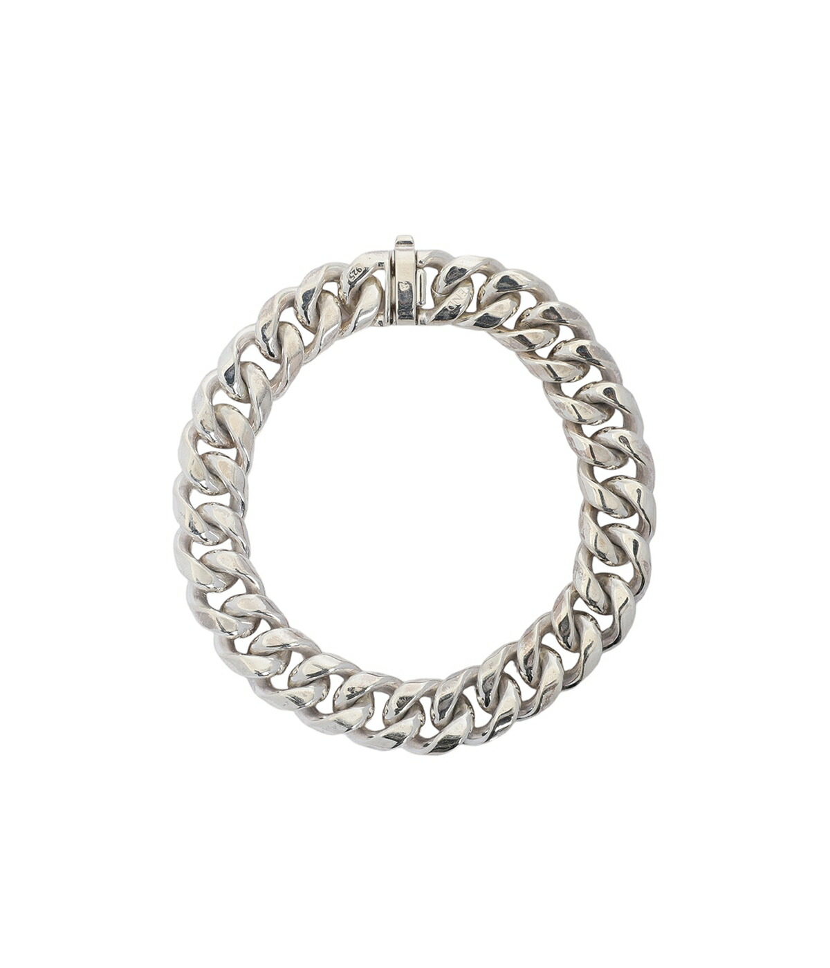 END / エンド ： Curve loosen cut bracelet M - SILVER ENDB076
