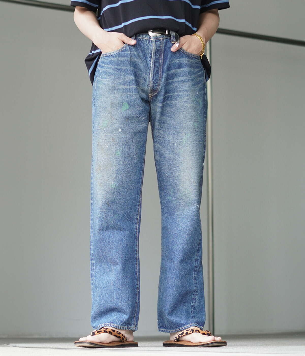 GOLD / ゴールド ： RECYCLED WASTE SUVIN COTTON YARN 14oz DENIM