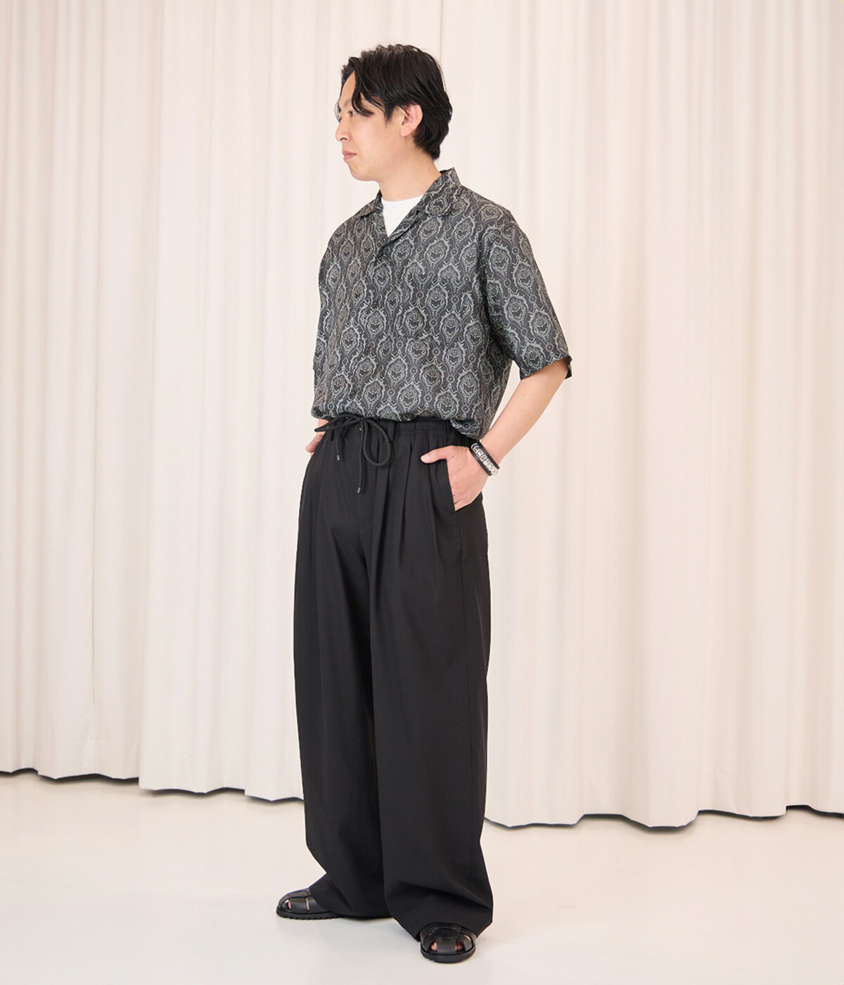 marka（マーカ） ： SILK OPEN COLLAR SHIRT / 全2色 ： M25A-22SH02B