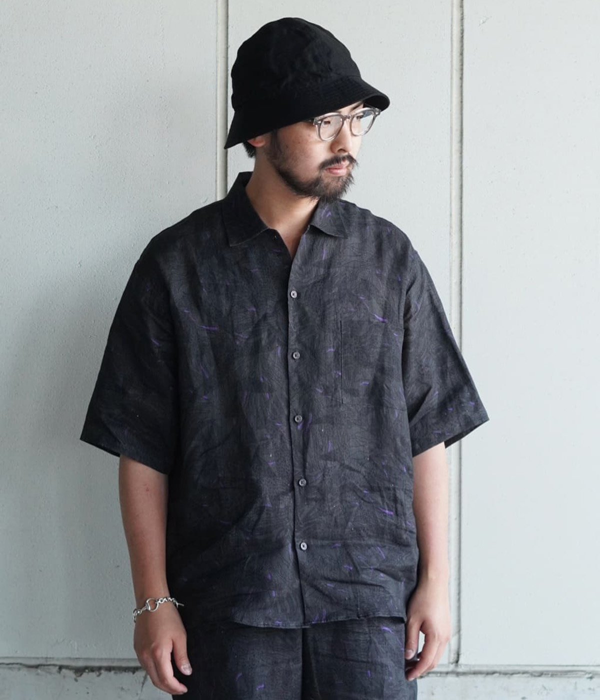 marka / マーカ ： OPEN COLLAR S/S SHIRT - LINEN TROPICAL 全2