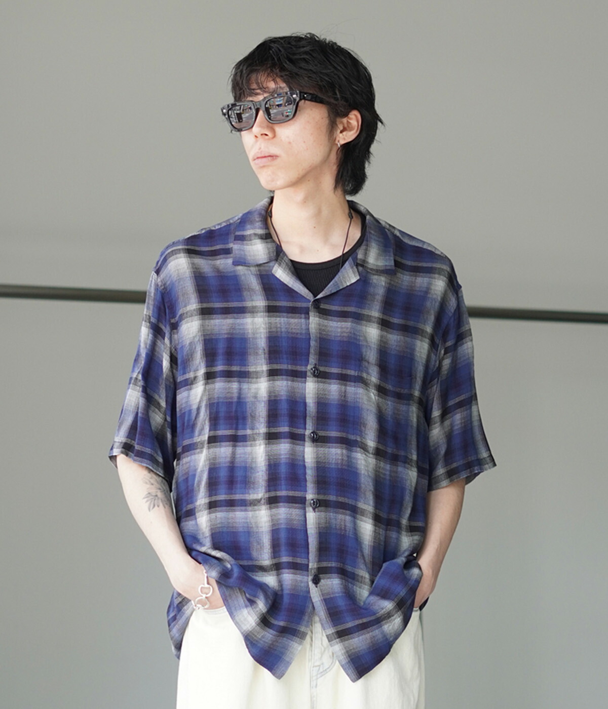 トップス Rayon Check Shirt ANCELLM - RAYON CHECK SHIRT/YELLOW | NapsNote
