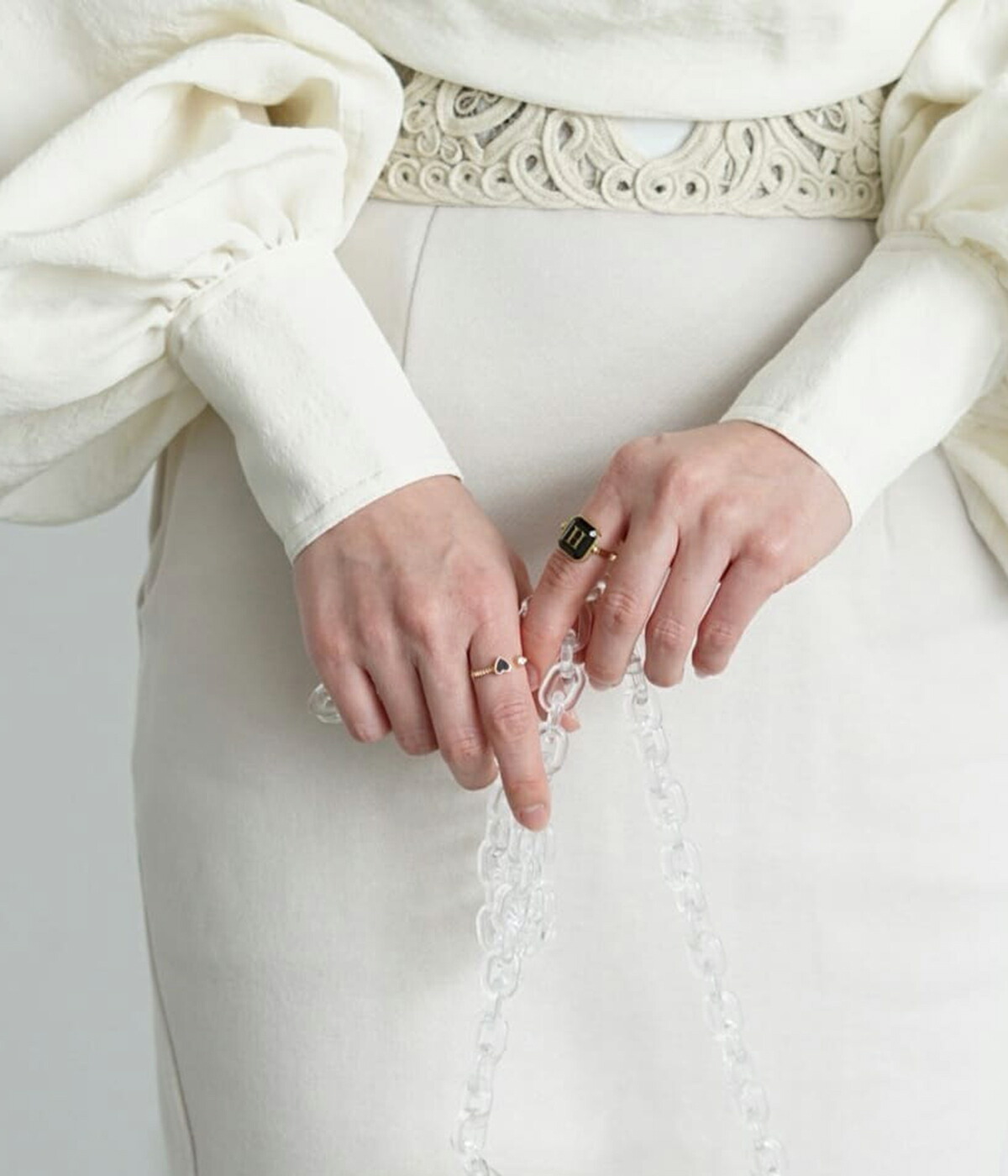 GIGI GIGI / ジジ ： [レディース]Initial onyx ring (イニシャル：H