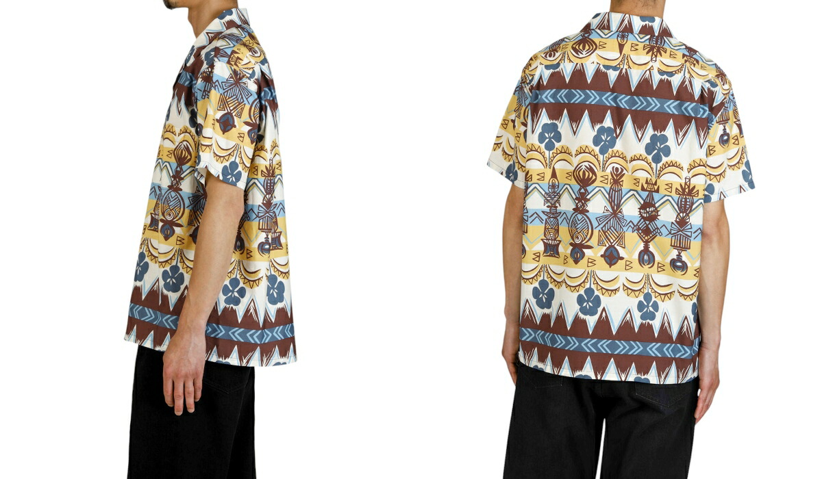 SUN SURF / サンサーフ ： “TROPICAL WOODCUT” COTTON BROAD S/S OPEN