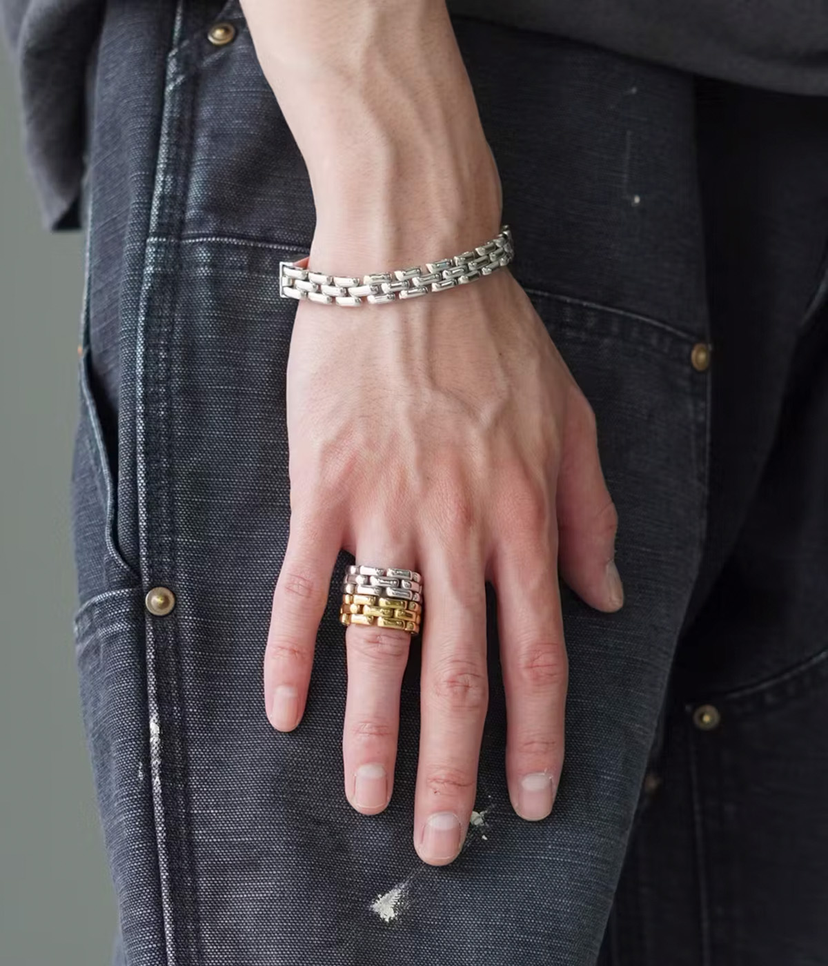 LAVER（ラバー） ： 3 LINK RING - GOLD - ： LAVER-NO-17-GOLD