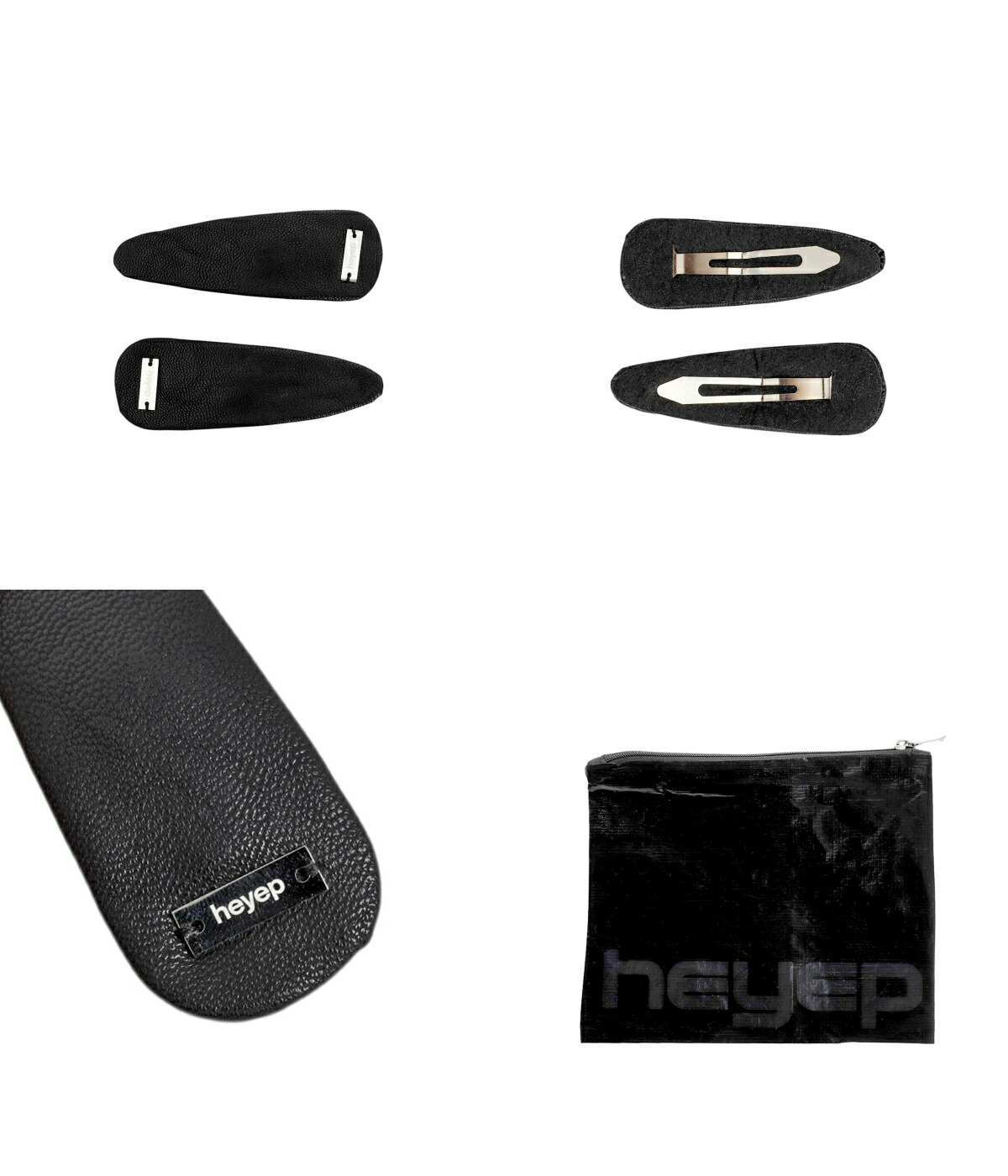 heyep / ヘイップ ： [レディース]Faux Leather Hair Clips-2