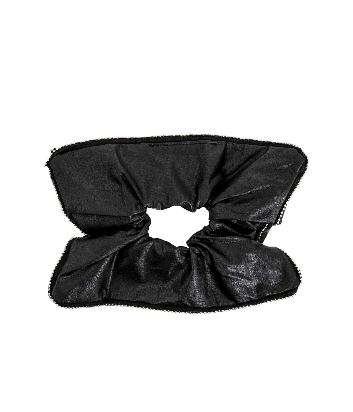 heyep（ヘイップ） ： [レディース]Faux Leather Studded Scrunchie