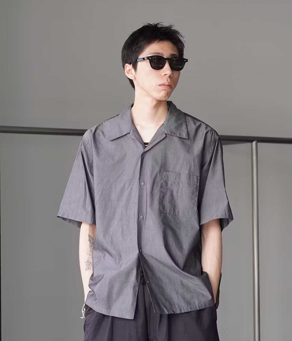 GOLD / ゴールド ： COTTON SILK CHAMBRAY SNAP SHIRT 25B-GL39540[MUS  