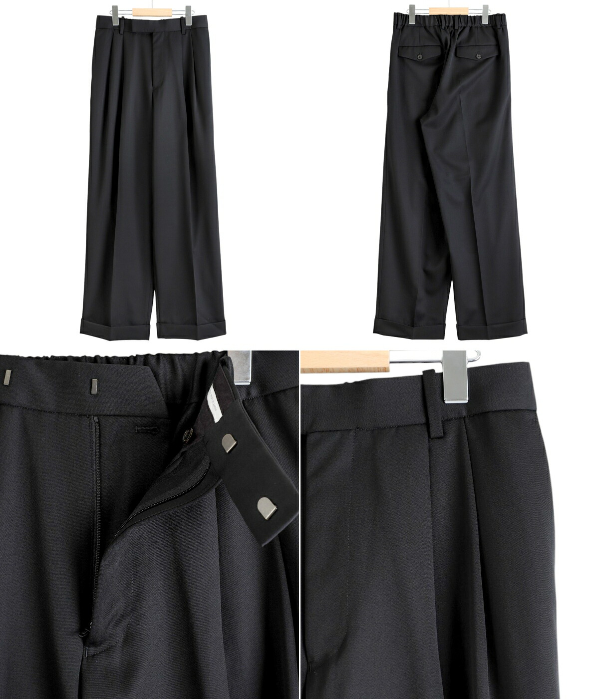 markaware（マーカウェア） ： DOUBLE PLEATED WIDE TROUSERS ORGANIC