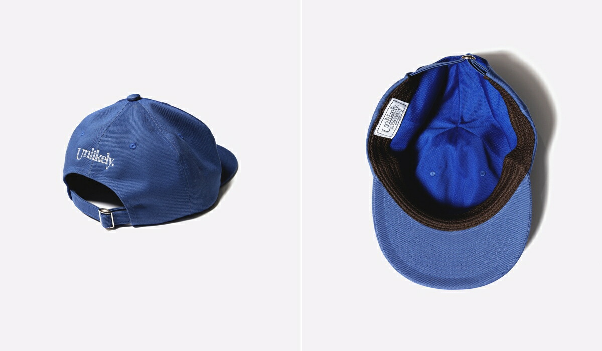 NEPENTHES × Unlikely キャップ　ブルー ネペンテス ロサンゼルス×アンライクリー、逆さ“Nロゴ”の青キャップ