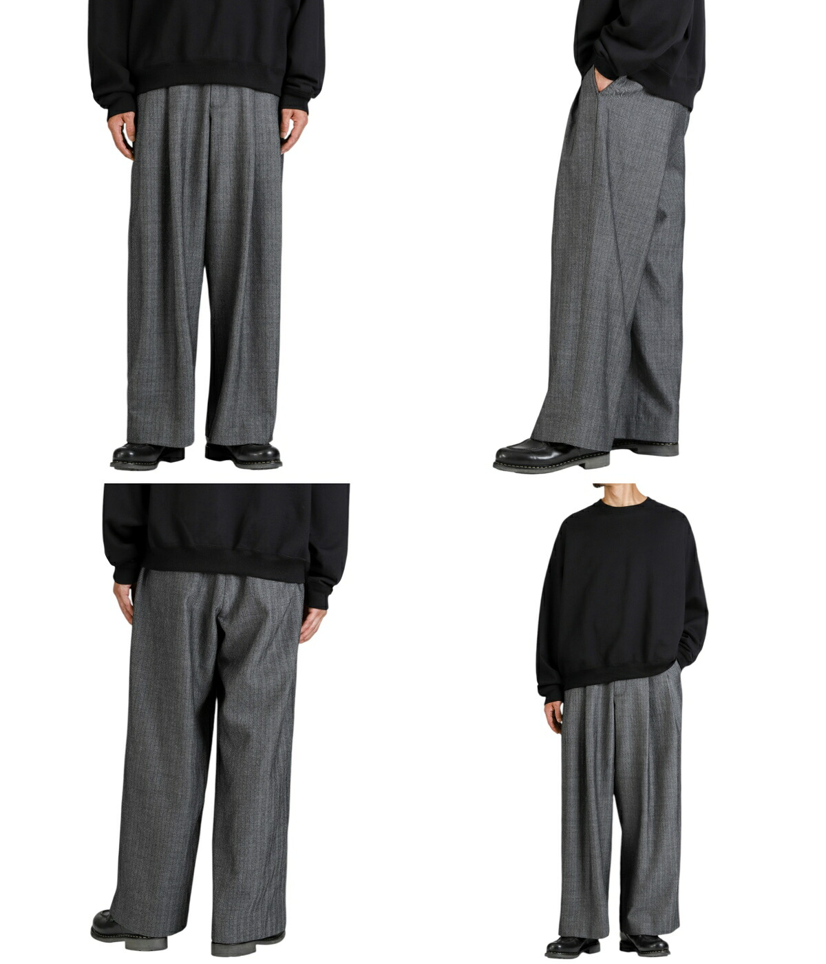 Aubett コットンシルク バギートラウザーズ COTTON SILK DOUBLE CLOTH