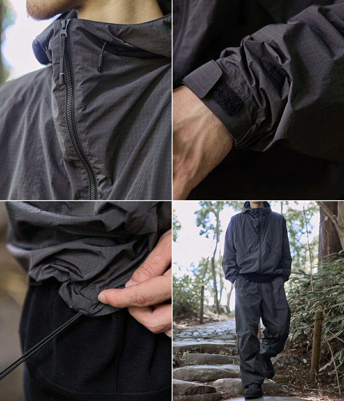 GOLDWIN（ゴールドウイン） ： 別注 Dope Dyed Rip-stop Hooded Jacket