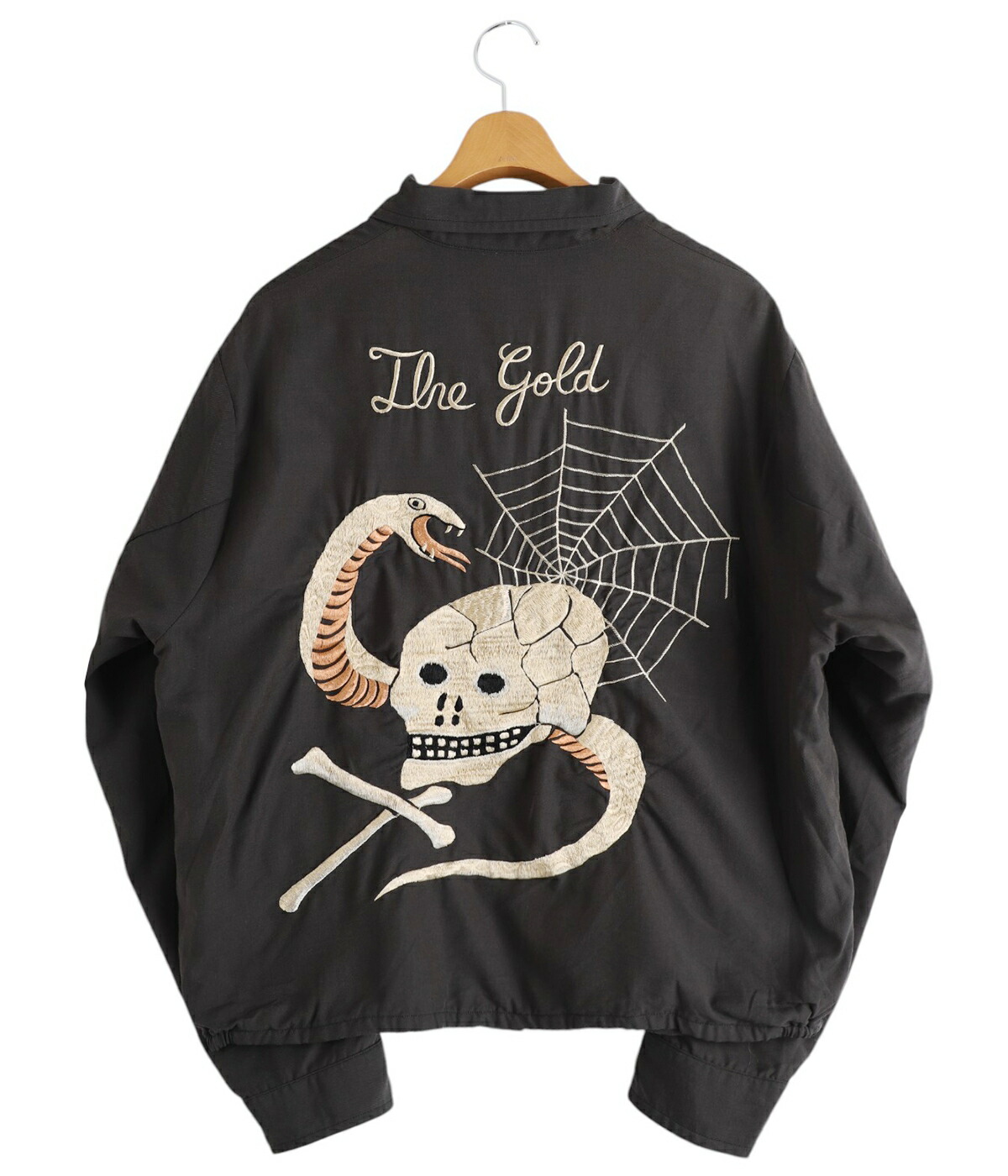 極美品　送料無料　廃盤希少　ゴールド刺繍　POTENZA オーバーオール　2枚目 GOLD / ゴールド ： SKULL JACKET AGED MODEL 25B-GL15727 : ARKnets