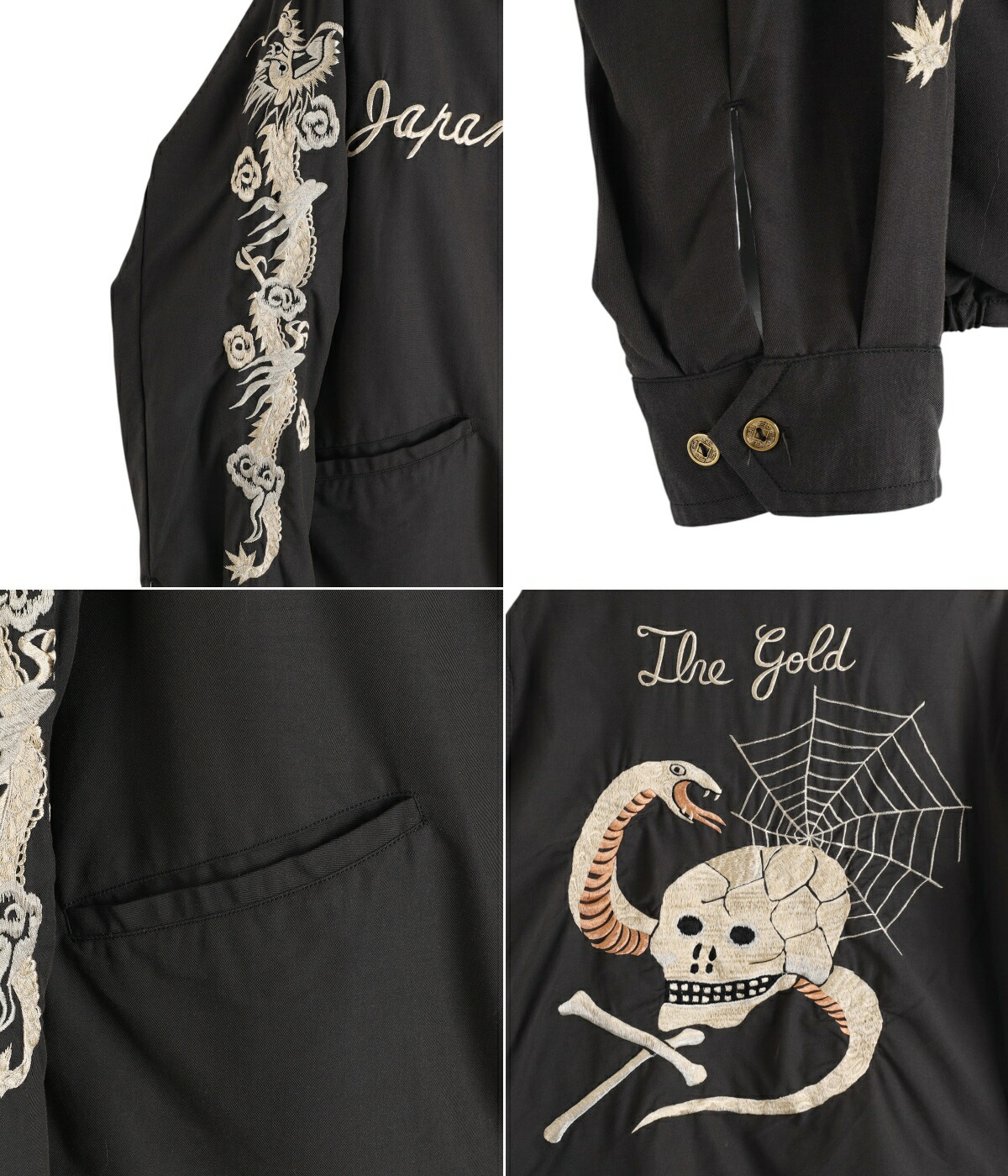 GOLD / ゴールド ： SKULL JACKET AGED MODEL 25B-GL15727 : ARKnets