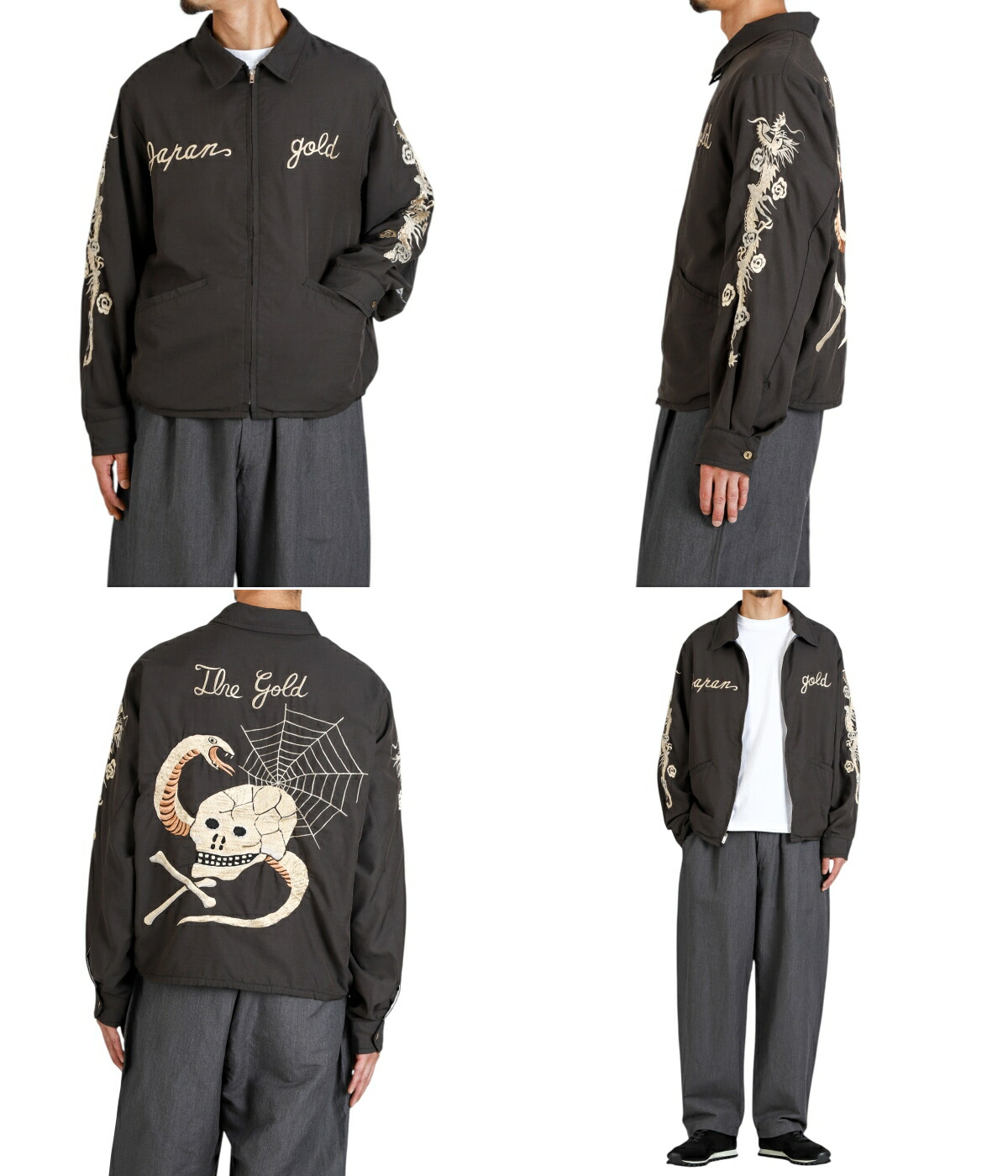 GOLD / ゴールド ： SKULL JACKET AGED MODEL 25B-GL15727 : ARKnets