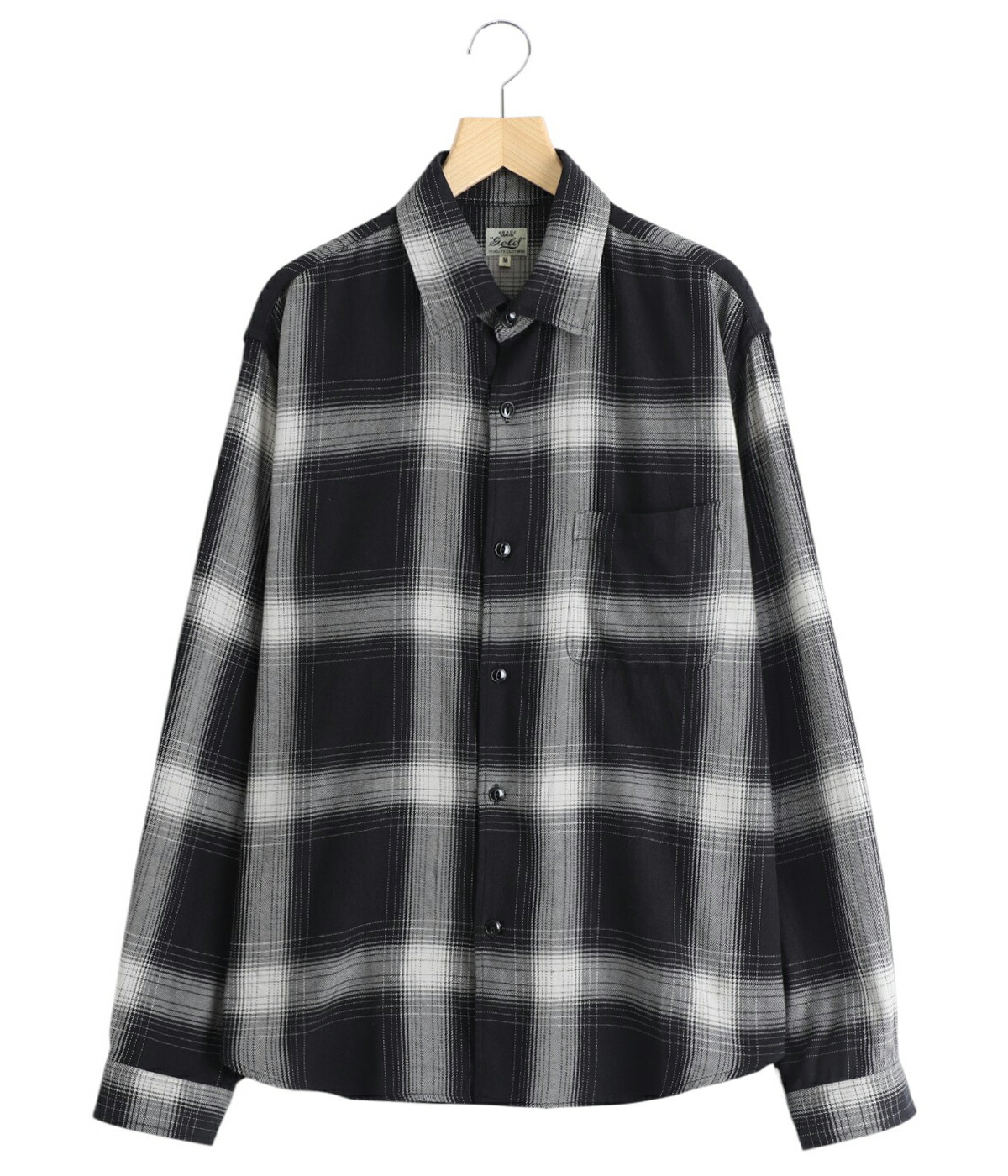 GOLD / ゴールド ： SUVIN COTTON NEL CHECK REGULAR COLLAR SHIRT 25B