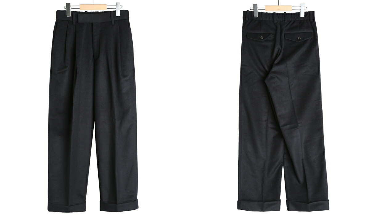 markaware（マーカウェア） ： DOUBULE PLEATED WIDE TROUSERS