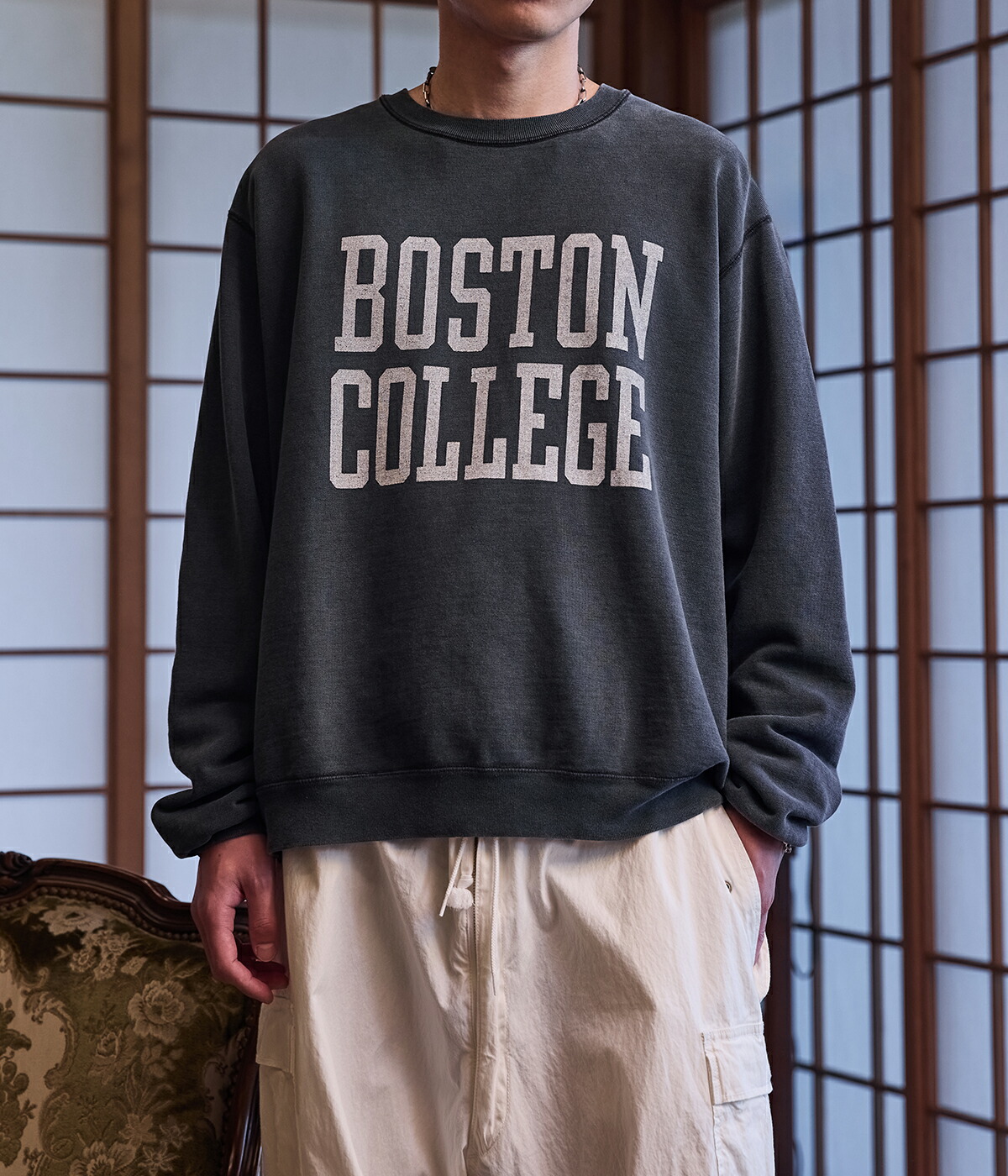 美品✨シシクイ×レミレリーフ 別注 Brushed Crew ボリュームスリーブ