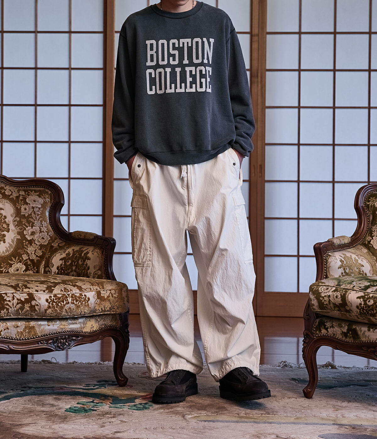 REMI RELIEF（レミ レリーフ） ： 別注 SP加工裏毛クルー(BOSTON 