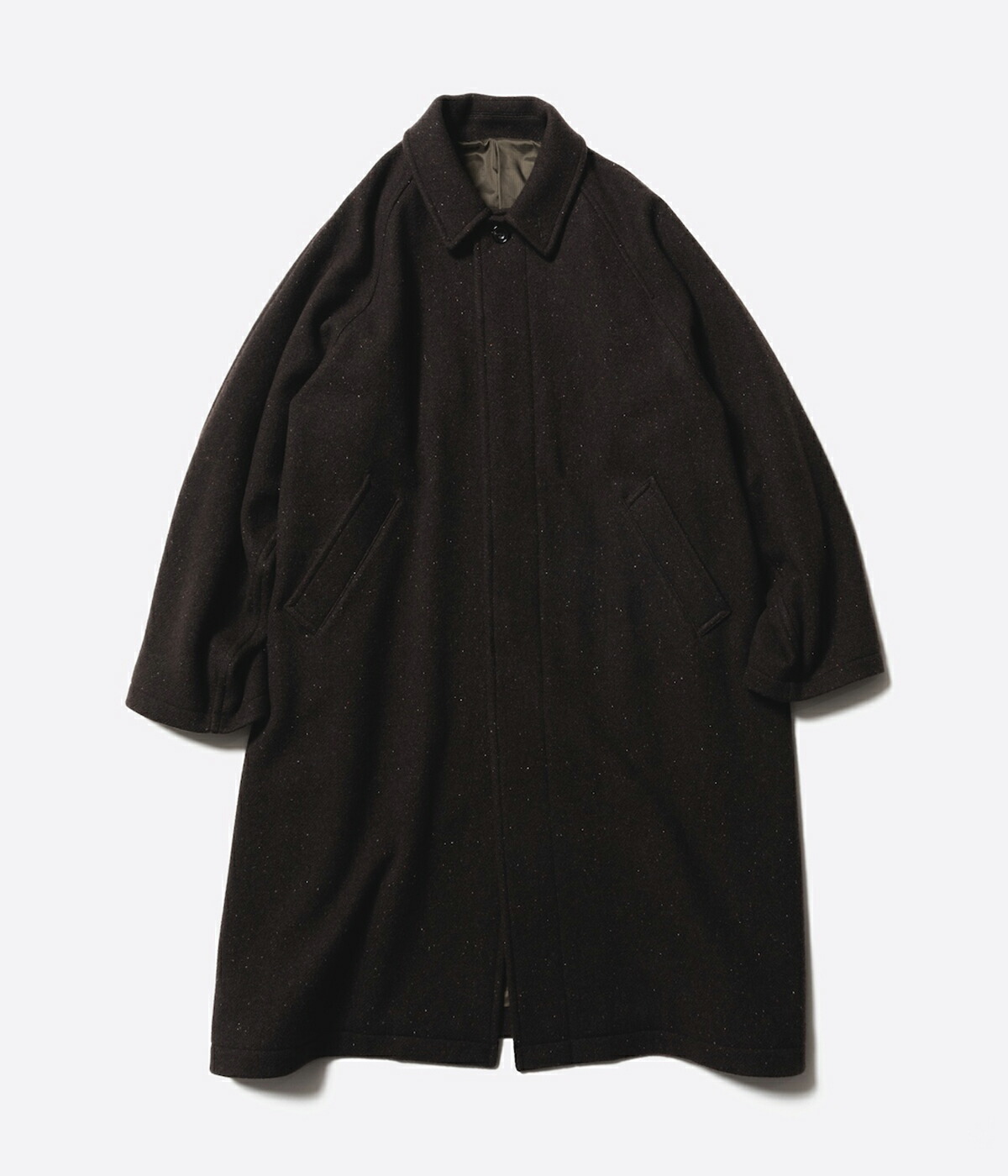 Unlikely / アンライクリー ： Balmacaan Coat Nep Tweed U25F-19-0001