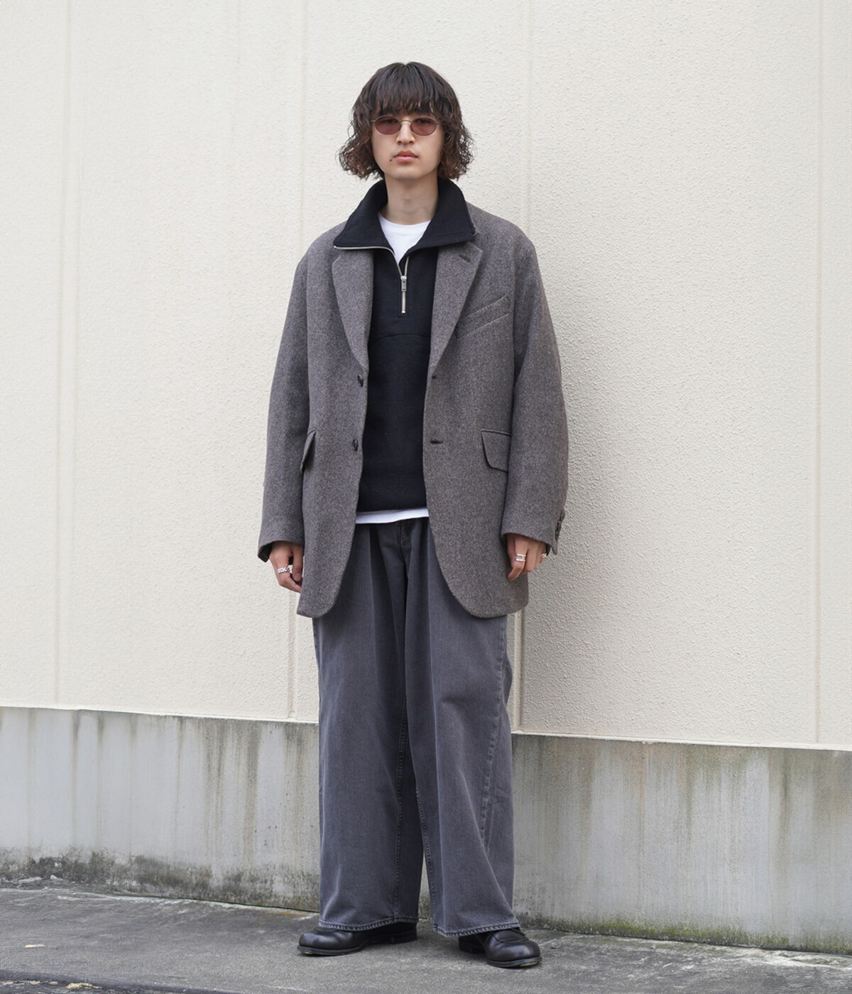 URU 【P10倍】URU / ウル ： WOOL LIGHT TWEED - OVER JACKET 25FWLT01