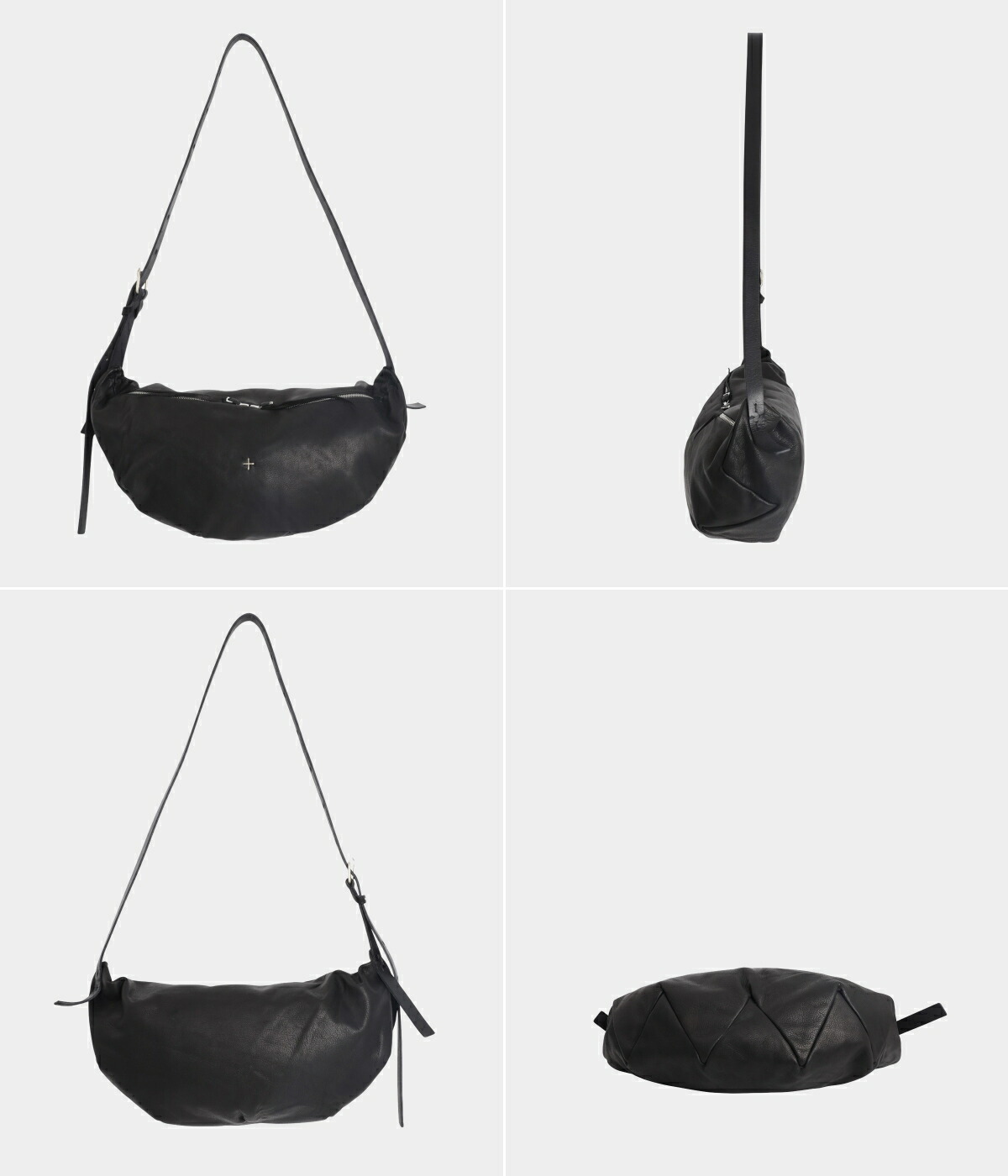 m.a+（エムエークロス） ： medium zig zag belt bag w/silver crosses