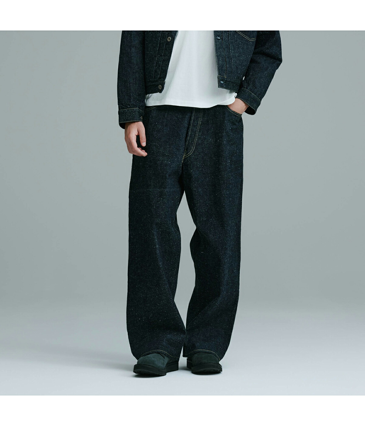 GOLD / ゴールド ： RECYCLED WASTE SUVIN COTTON YARN 14oz DENIM