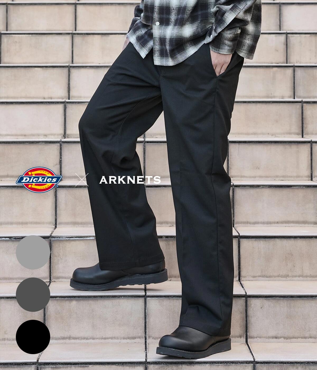 Dickies（ディッキーズ） ： 別注 MIDDLE RISE WORK PANTS / 全3色