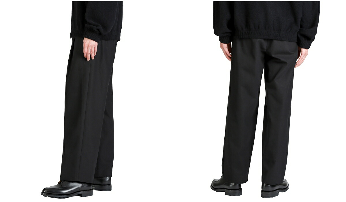 MARKAWARE CLASSIC WIDE TROUSERS 2 ブラック MARKAWARE(マーカウェア) - DOUBLE PLEATED CLASSIC WIDE TROUSERS