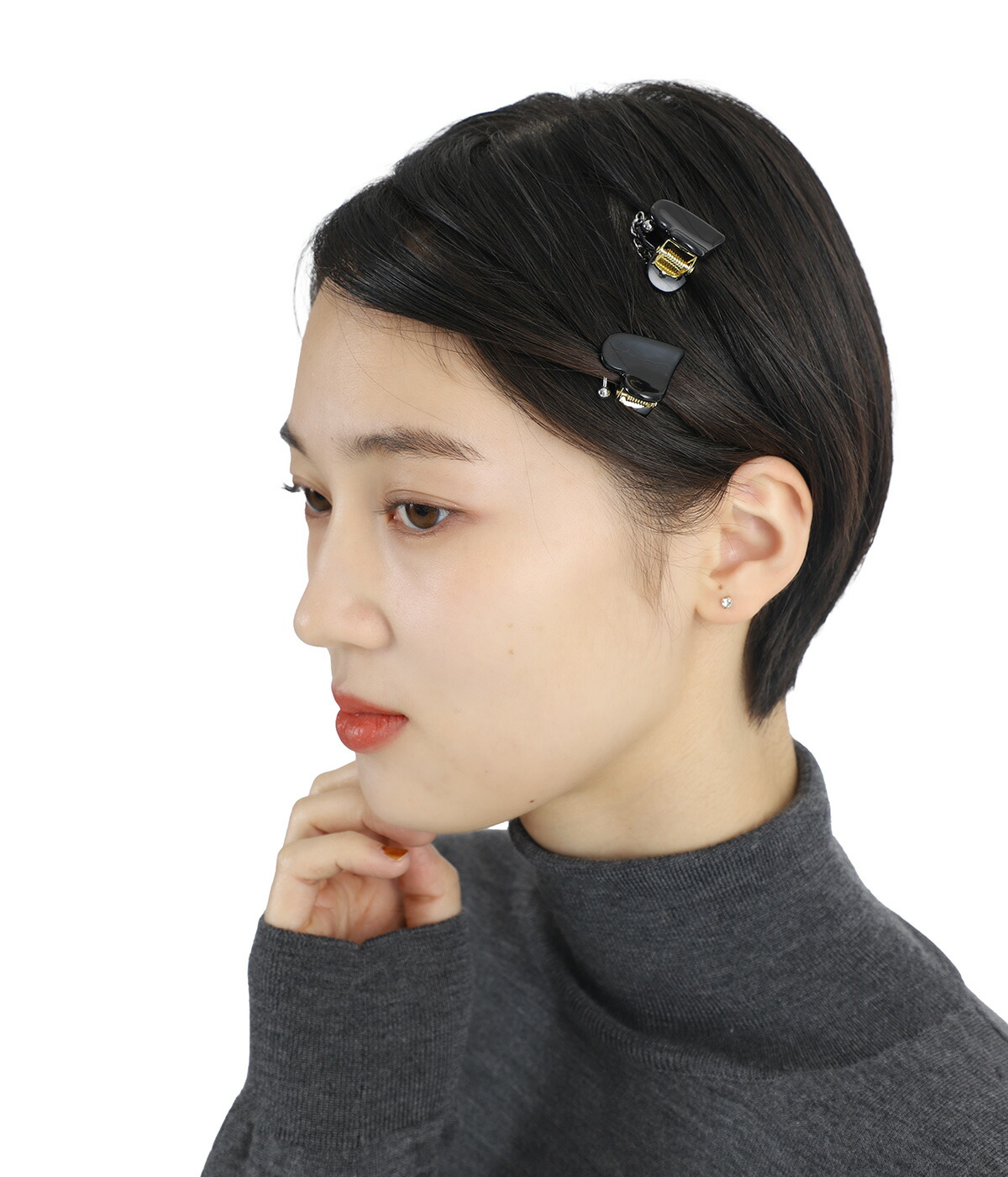 heyep（ヘイップ） ： [レディース]Piercing Heart Hair Clips-2 Piece