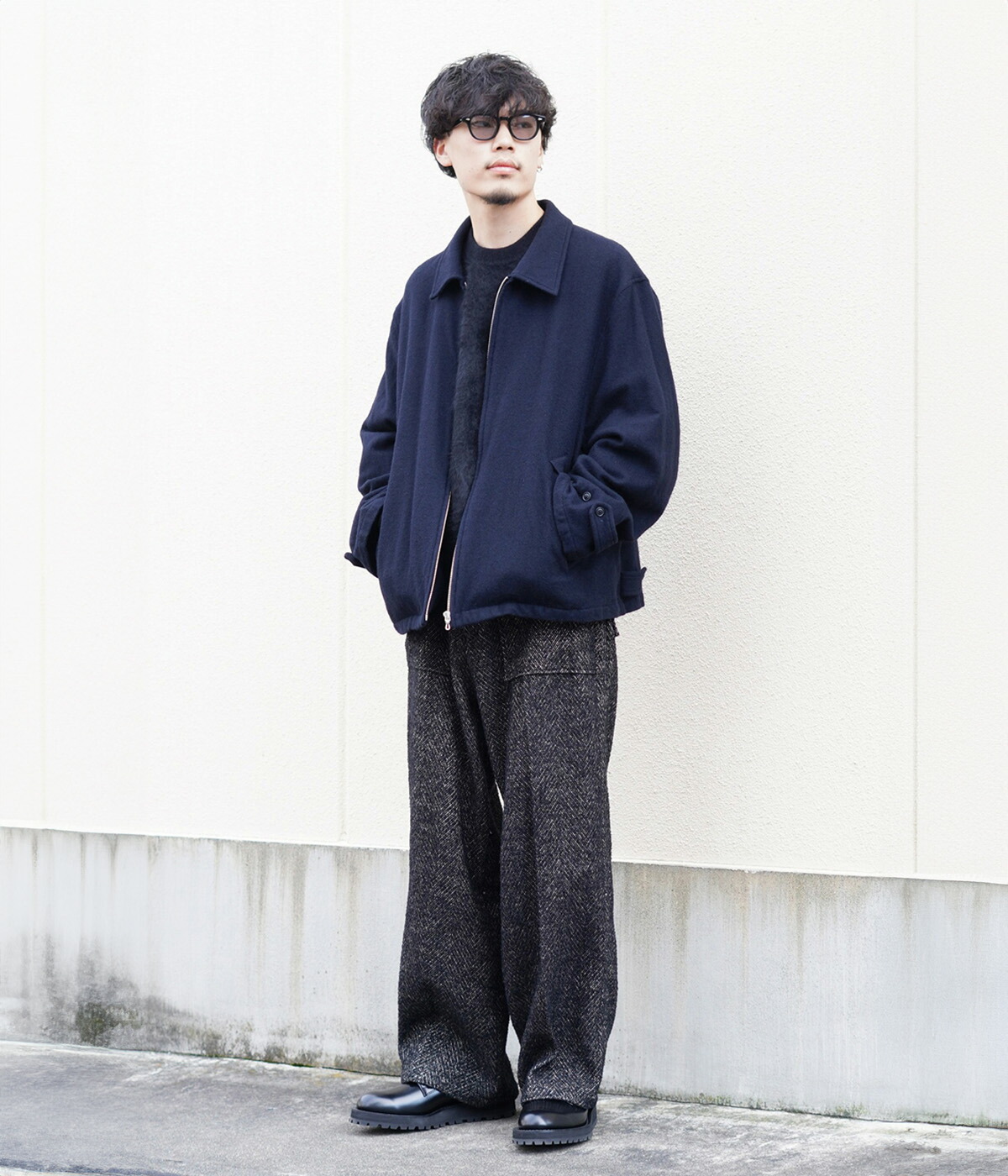 URU（ウル） 【25%OFF】URU / ウル ： WOOL LIGHT TWEED - ZIP UP