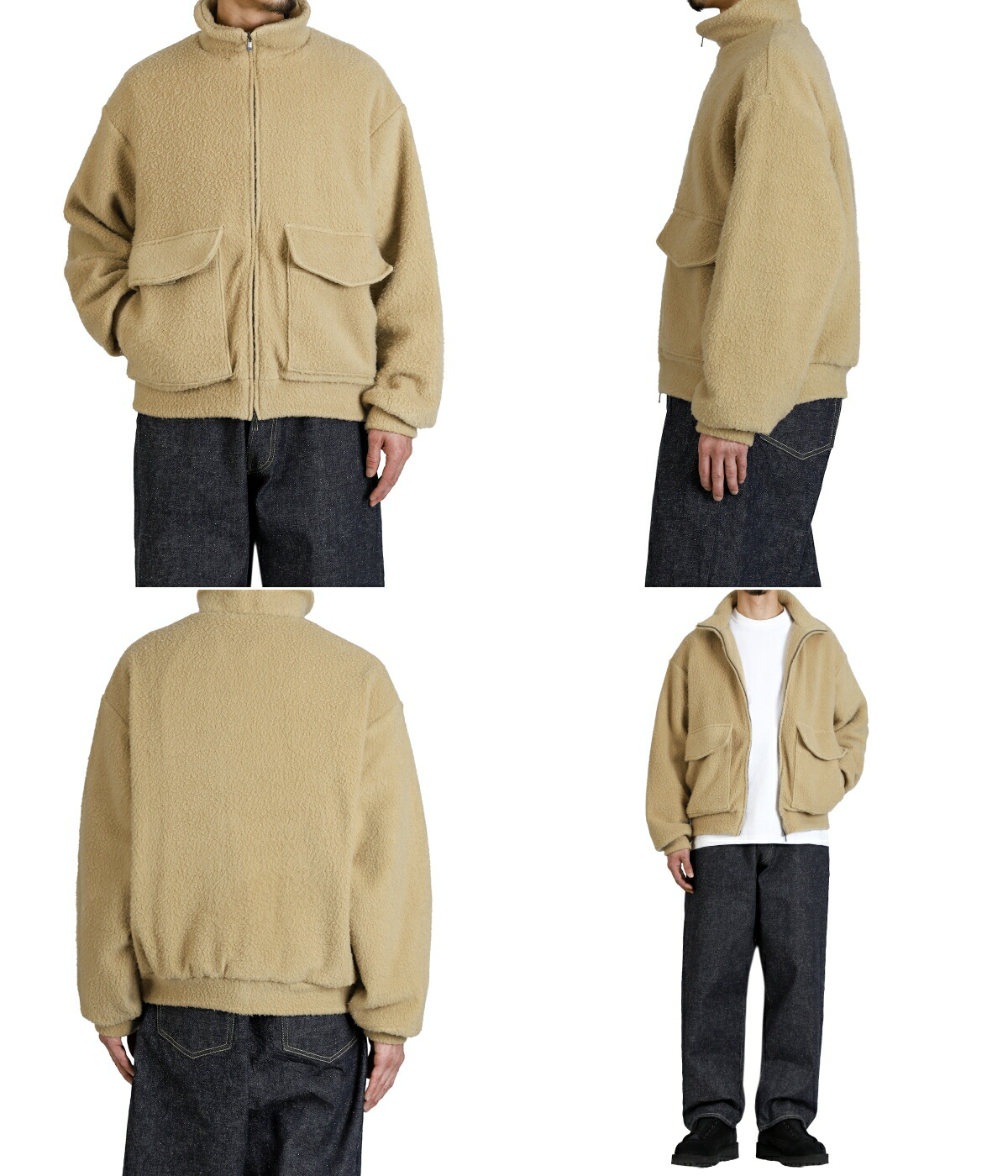 GOLD / ゴールド ： Super 140s WOOL FLEECE TRACK JACKET 全2色 25B