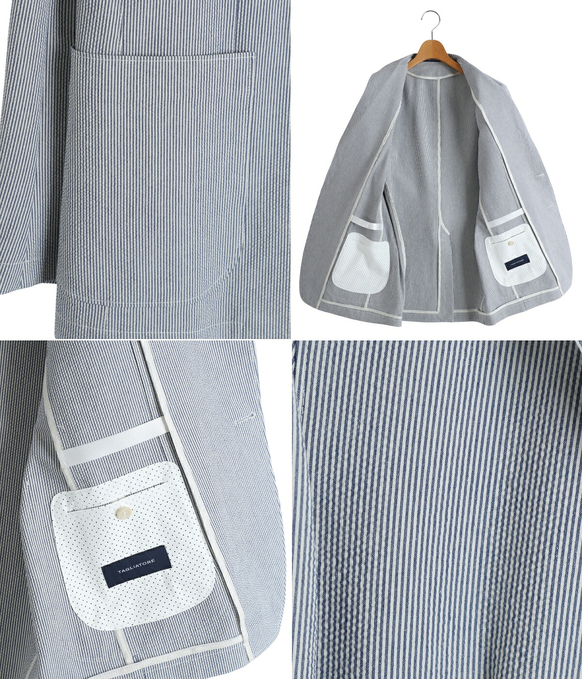 TAGLIATORE（タリアトーレ） ： SINGLE 2B JACKET SEERSUCKER ： G