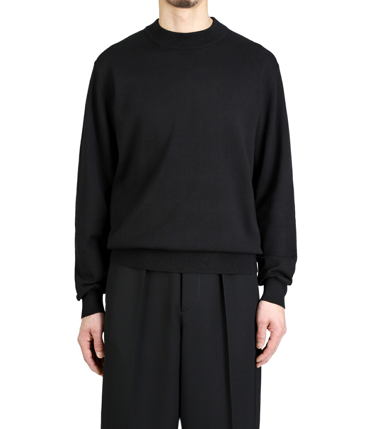 CABaN（キャバン） ： コットンカシミヤ プレーンモックネックプル