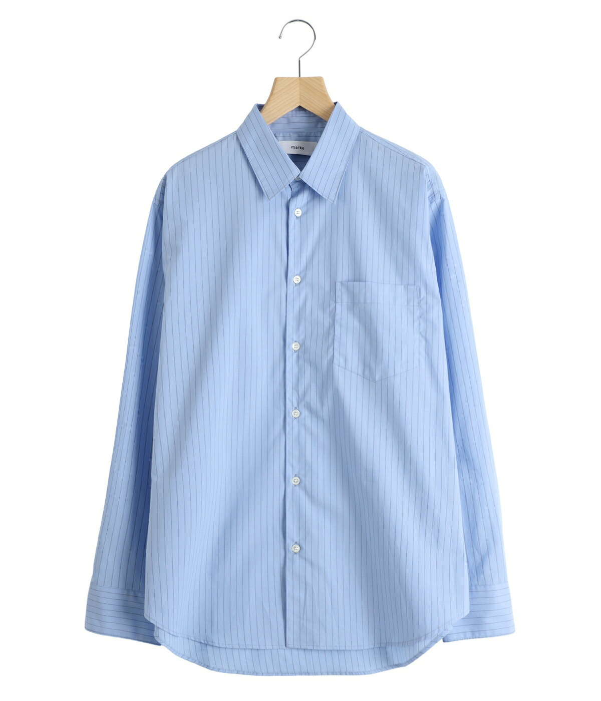 marka（マーカ） ： REGULAR COLLAR SHIRT -ORGANIC COTTON STRIPE
