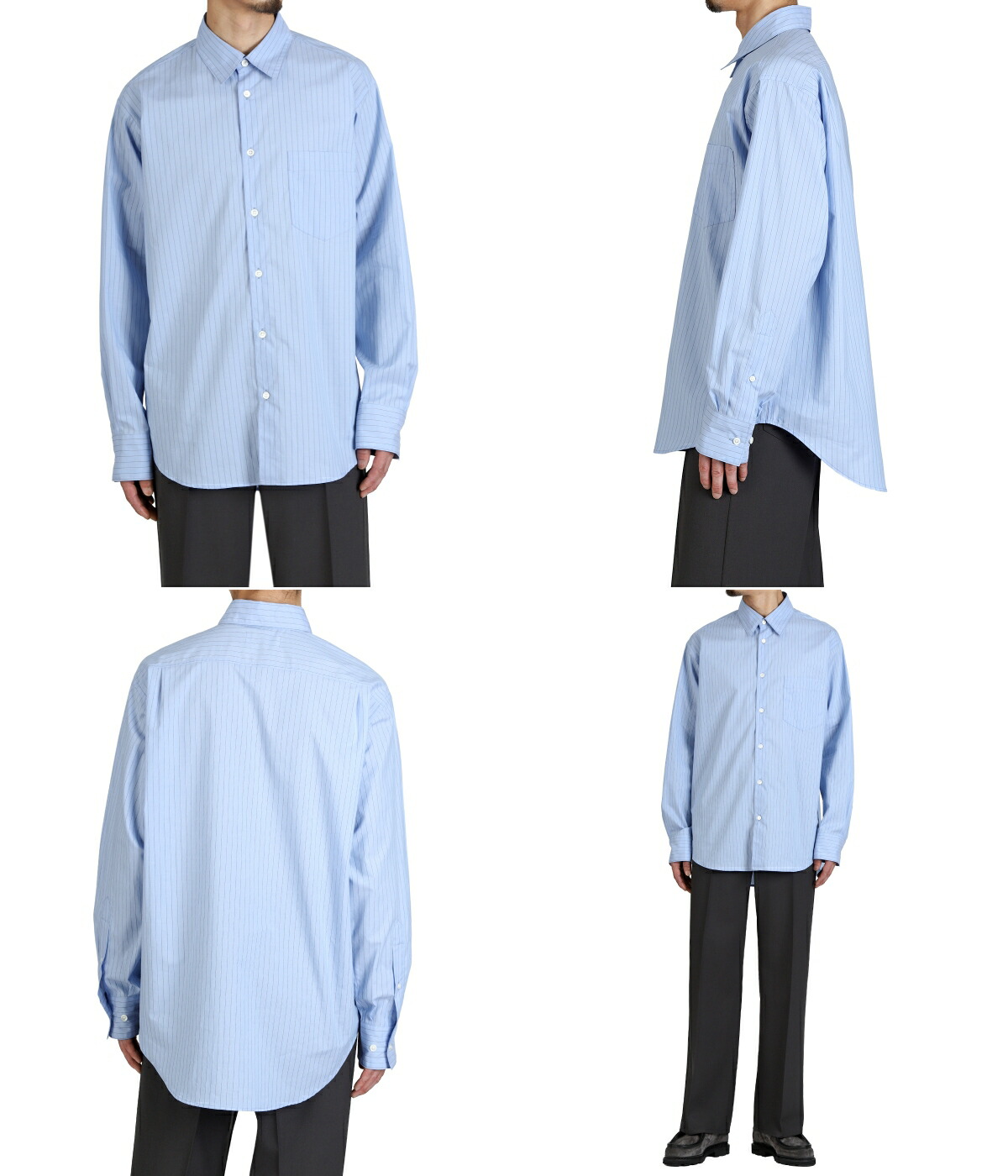 marka（マーカ） ： REGULAR COLLAR SHIRT -ORGANIC COTTON STRIPE