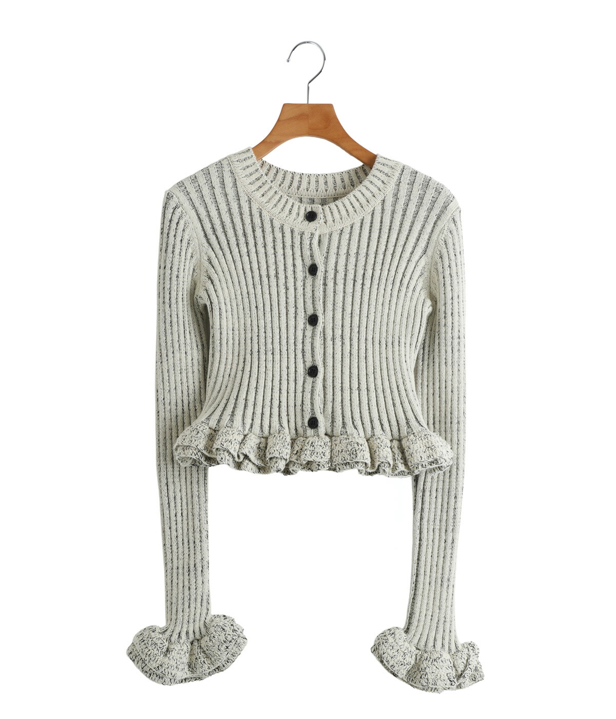 CLANE（クラネ） ： [レディース]W FACE SHORT FRILLED KNIT TOPS