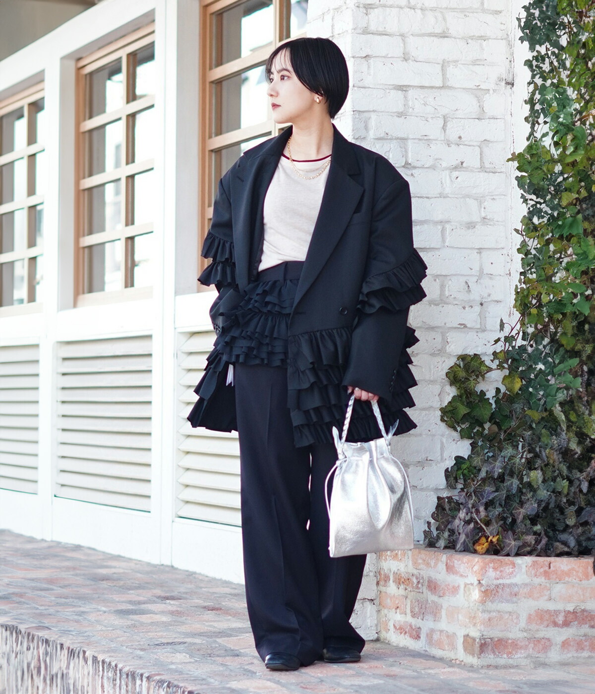 パンツ CLANE FRILLED SLACKS CLANE（クラネ） ： [レディース]FRILLED SLACKS ： 10110-7053