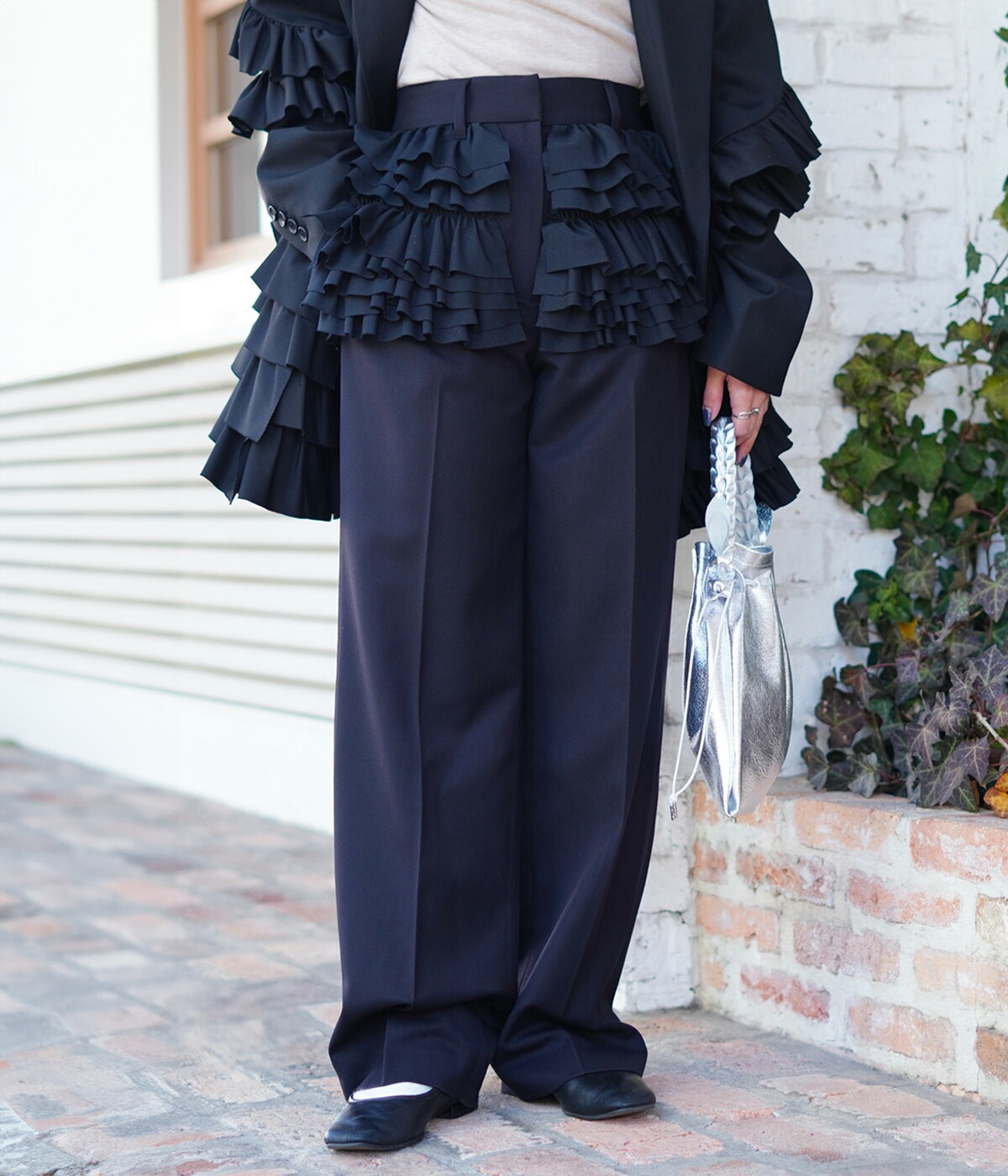 CLANE（クラネ） ： [レディース]FRILLED SLACKS ： 10110-7053