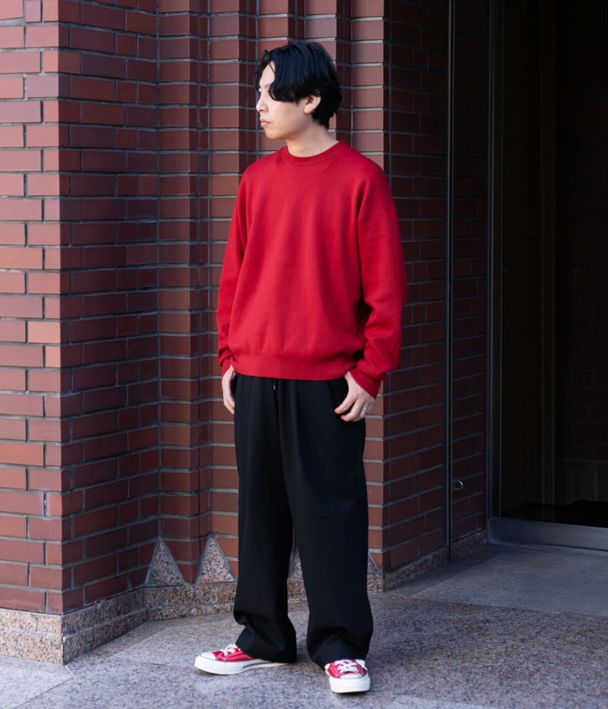 専用 新品未使用【Double cloth Easy Pants】 markaware（マーカウェア） ： DOUBLE PLEATED EASY TROUSERS ORGANIC