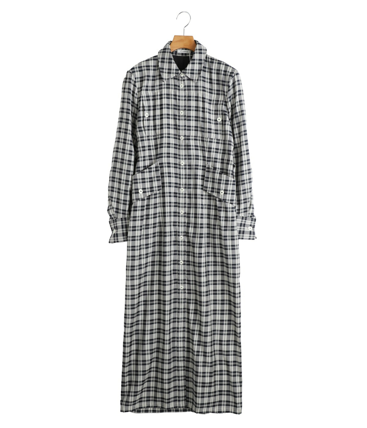 CLANE（クラネ） ： [レディース]UP POCKET CHECK SHIRT ONEPIECE