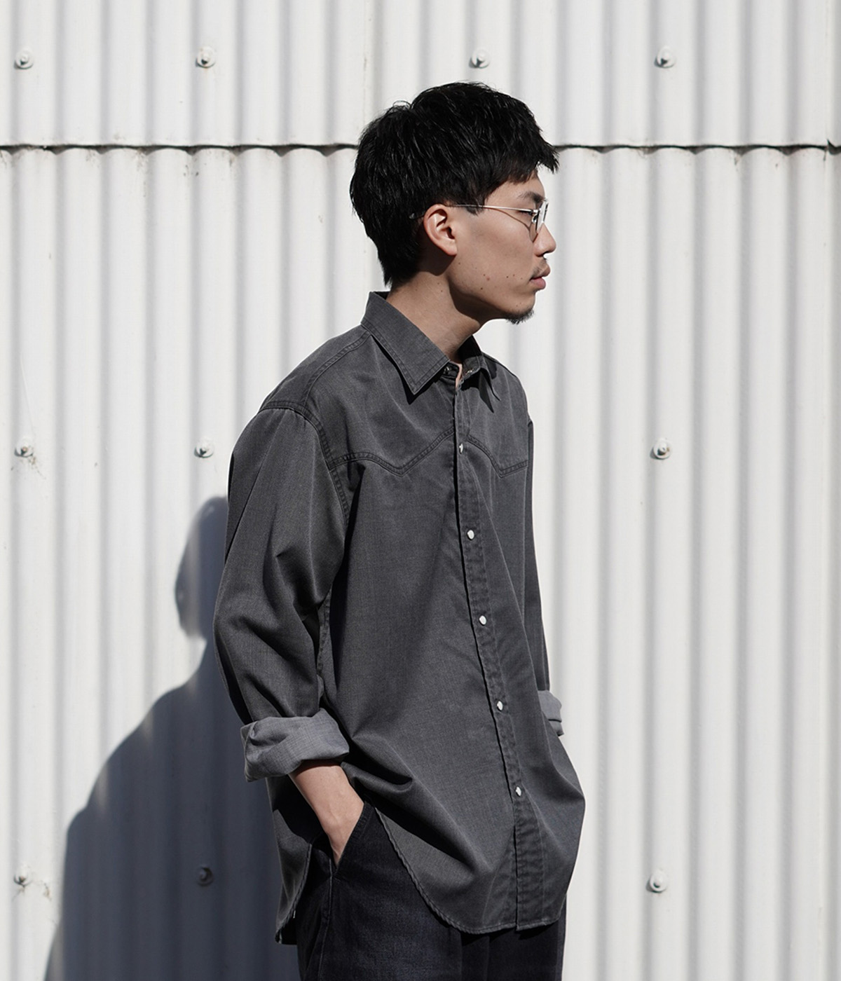 marka（マーカ） ： WESTERN SHIRT -WASHABLE 2/72 WOOL GABARDINE