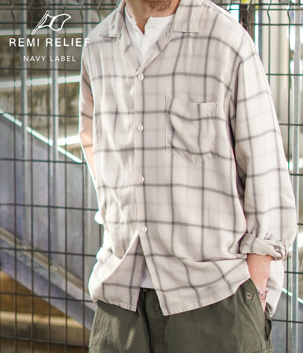 REMI RELIEF NAVY LABEL /レミレリーフ ネイビーレーベル： レーヨン