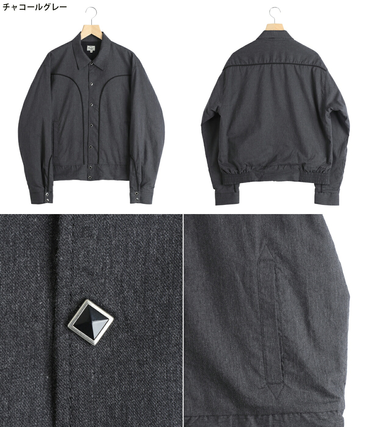 GOLD / ゴールド ： COTTON SILK NEL WESTERN JACKET 全2色 26A