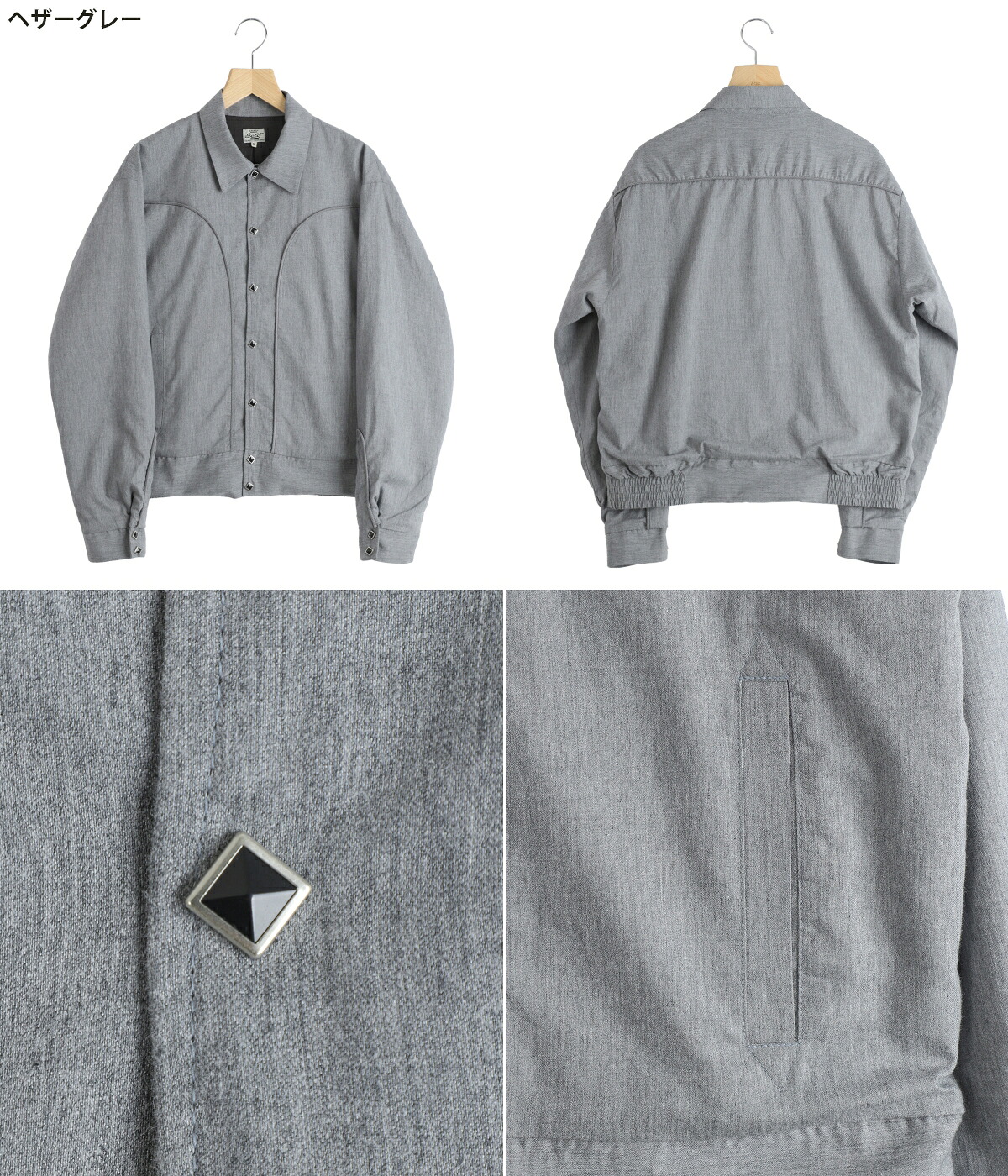 GOLD / ゴールド ： COTTON SILK NEL WESTERN JACKET 全2色 26A