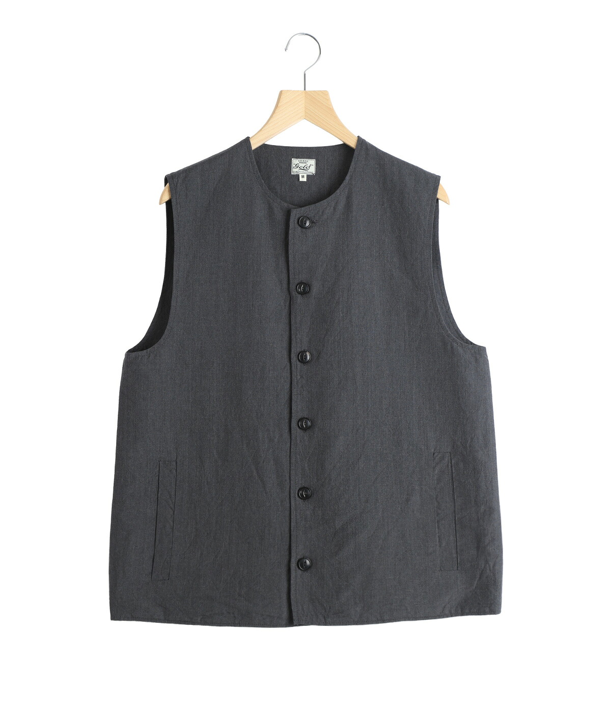 GOLD / ゴールド ： LINEN WOOL TROPICAL CREW NECK VEST 26A-GL15864
