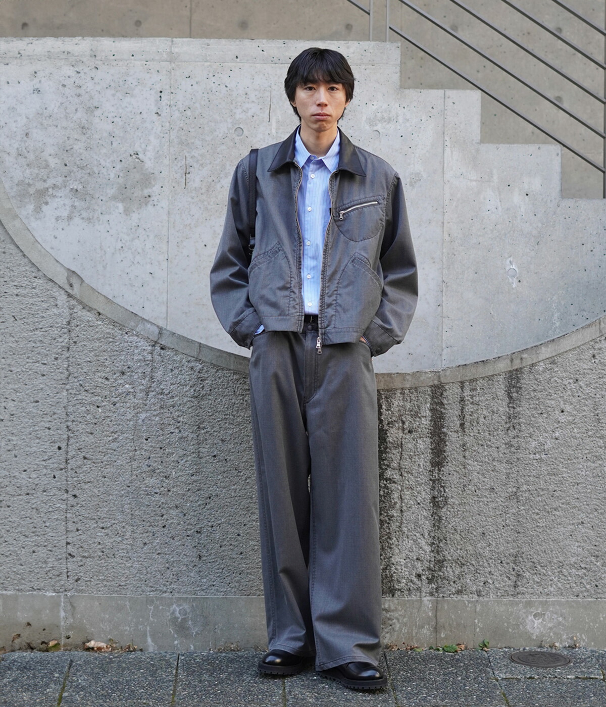 marka（マーカ） ： REGULAR COLLAR SHIRT -ORGANIC COTTON STRIPE