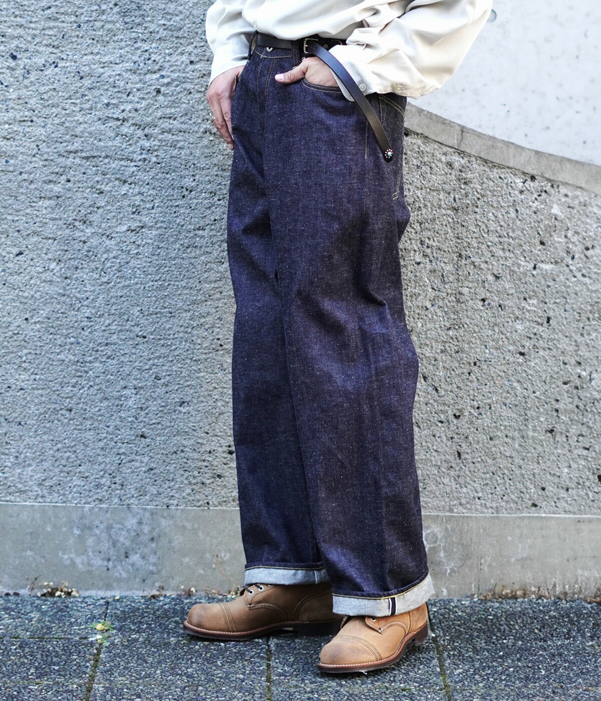GOLD / ゴールド ： RECYCLED SUVIN COTTON YARAN 11.5oz DENIM