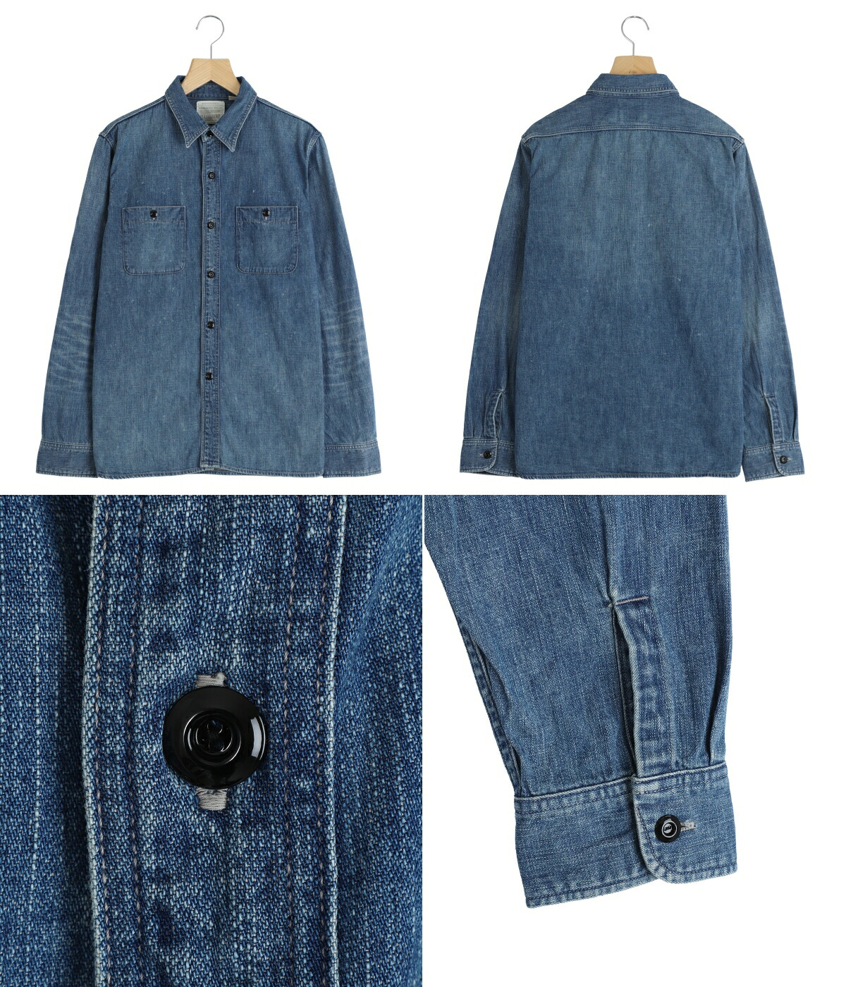 FULL COUNT / フルカウント ： DENIM WORK SHIRTS HA 4890HW-19